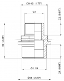 2402054 Nypel redukcyjny gwint zew./ gwint zew. Arag, 1 1/4" x 1"
