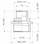 2402064 Nypel redukcyjny gwint zew./ gwint zew. Arag, 1 1/2" x 1"
