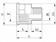 2452045 Nypel redukcyjny gwint wew./ gwint zew. Arag, 1 1/4" x 1"