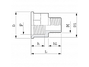 2452079 Nypel redukcyjny gwint wew./ gwint zew. Arag, 3" x 2"