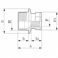 2452064 Nypel redukcyjny gwint zew./ gwint wew. Arag, 1 1/2" x 1"