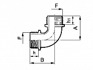 1232077 Kolanko 90° gwint zew./ gwint zew. z pierścieniami uszczelniającymi Arag, 2", 2"-2"