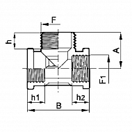133034 Trójnik Arag, 2 x gwint wew. 3/4" + 1 x gwint zew. 1"