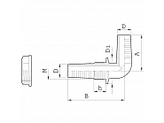 118319 Złączka ścienna, zbiornika 3/4", 90° z nakrętką na wąż 20-22mm ARAG