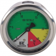 MA632060B Manometr 63 mm 1/4", tył, odporny na RSM, 63 mm do płynnego nawozu RSM WIKA