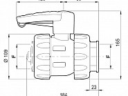 4545077 Zawór kulowy 2" F-F do cysterny z pokrywą zabezpieczającą ARAG