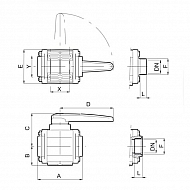 453007E88 Zawór kulowy 2-drog. 2 1/2" M