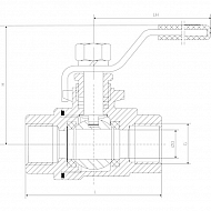 KS38FRVS Zawór kulowy stal nierdzewna  2xGW 3/8''