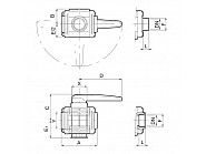 453024A44 Zawór kulowy 3-drożny 1" 16 bar