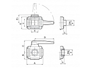 453014A44 Zawór kulowy 3-drożny 1" 16 bar