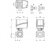 853716E77 Elektryczny zawór kulowy 3-drożny 2" M