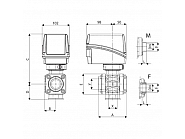 853824A44 Elektryczny zawór  kulowy 3-drożny 1" F