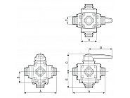 453053S44 Zawór kulowy 5-drożny, T4