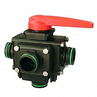 453055S66 Zawór kulowy 5-drożny z przyłączem widełkowym T6 męskim ARAG