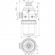 31720F3 Filtr ssący przyłącze widełkowe T7 50 mesh 200-260 l/min (niebieski wkład) ARAG
