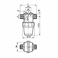 3222033 Filtr ciśnieniowy 80-100L 3/4", 50 Mesh