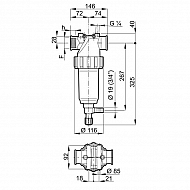 3282163 Filtr ciśnieniowy 11/2" wewnętrzny Mash 50