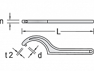 SL40Z5255 Klucz hakowy ze sworzniem Gedore, 52-55 mm