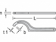 SL402528 Klucz hakowy z noskiem Gedore, 25-28 mm