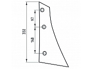 5040073231 Pierś odkładni, lewa trzyotworowa 073231
