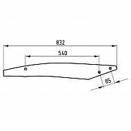 50713444141 Listwa odkładni ażurowej, nr 4 dolna, lewa szeroka 832 mm 3444141