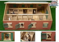 610595 Drewniana stajnia dla koni 1:24 Kids Globe