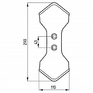 5140A10 Redliczka 308x110x8 mm obracalna wygięta, 2-otw.