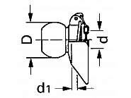 099032 Kula z kołnierzem, kat. 2/2, 28,7x56 mm