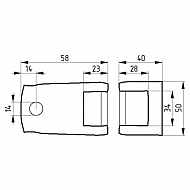 51101417000060C Uchwyt zęba, 32 x 10 na płaskownik 12 x 50 mm ocynk