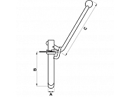 CP36KR Sworzeń zaczepu 31x150 mm, dźwignia 360 mm