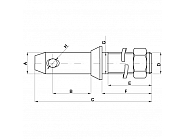 Z428122KR Sworzeń cięgła dolnego M22, ∅ 28, L-150 mm, Kat.2