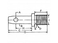 Z722057KR Sworzeń do maszyn 3/4 UNC, ∅ 22, G-116 mm