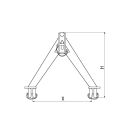 TL150679KR Trójkąt zaczepowy "ciągnik", kat. 2 "Black line" KRAMP