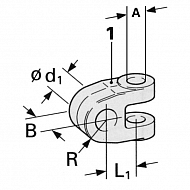 TL25257100KR Końcówka łącznika widełkowa, siłownika kat. 3 Ø 25,7mm