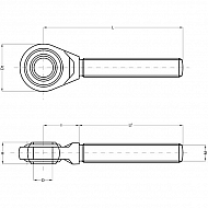 TF30DX Końcówka oczkowa trzpień łącznika górnego TUZ kat. 2 M30x3 prawa Ø25,4 mm CBM