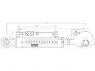TCVNN356330022 Łącznik górny hydrauliczny, siłownik z hakiem 620-920 mm kat. 2