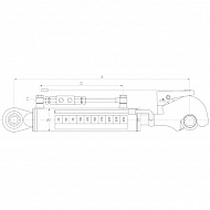 TCVNN357030023 Łącznik górny hydrauliczny, siłownik z hakiem 640-940mm kat. 2/3