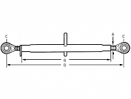 TL45027222KR Łącznik górny, M 27, 450 mm, kat. 2