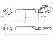 3PGCGH3240 Łącznik górny z hakiem, 610-905mm, przegub / hak, M36 kat.3/3 CBM