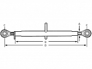 TL4502411GP Łącznik górny, M24, 450 mm, kat. 1, 570-790 mm