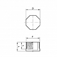 215020 Zaślepka gwintowana gwint zew. Arag, 1/2"
