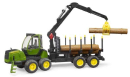 U02133 Forwarder John Deere 1210E z chwytakiem i 4 kłodami 1:16 Bruder