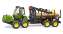 U02133 Forwarder John Deere 1210E z chwytakiem i 4 kłodami 1:16 Bruder