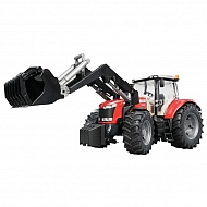 U03047 Zabawka ciągnik Massey Ferguson 7600 z ładowaczem