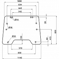 D9031 Szyba przednia regulowana 830x1140 mm