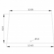 D520486 Szyba przednia, górna 820x1345 mm