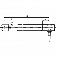 CA6368DF Sprężyna gazowa, L255-150N