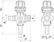 9620522 Regulator ciśnienia 1/2"x13 mm, tuleja, ARAG 