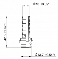 106210 Przyłącze węża proste pod nakrętke nasadową z pierścieniem uszczelniającym Arag, 1/2'' na wąż 10 mm