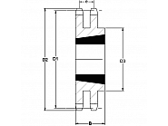 SD1219TL Koło łańcuchowe Taperlock podwójne 1/2" x 5/16", 19 zębów, 1210